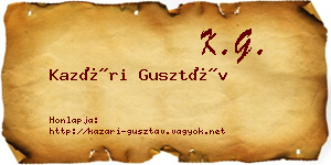 Kazári Gusztáv névjegykártya